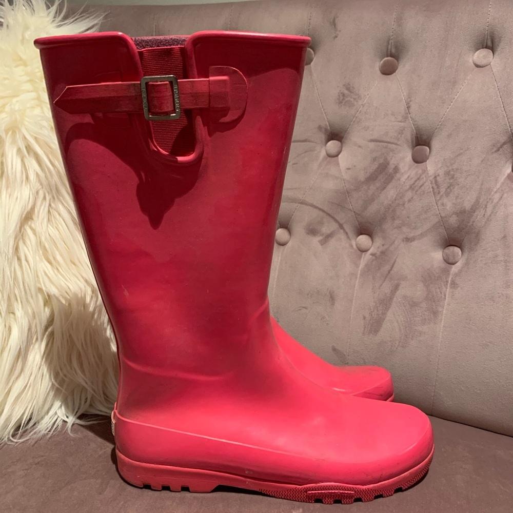 Sperry Tall Pink Rain Boots Size 11